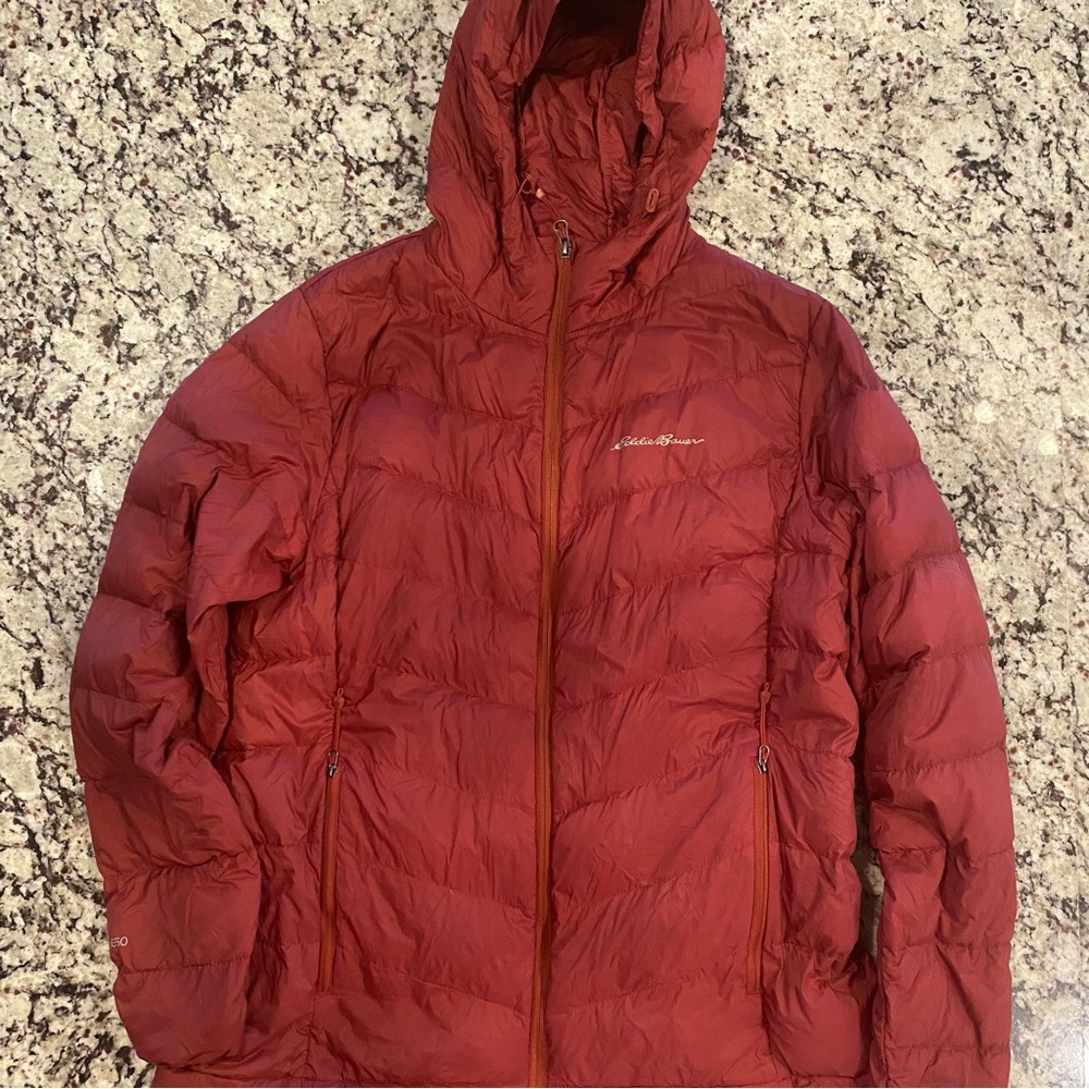 Women’s Eddie Bauer Burgundy Hooded Down Jacket